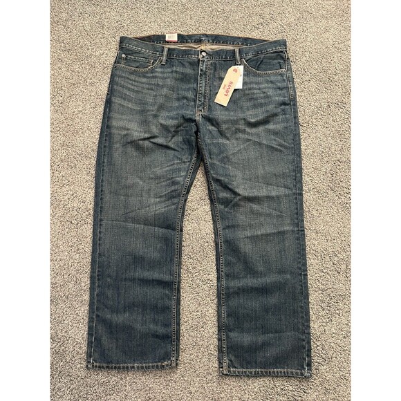 New LEVI’s 559 JEANS Men’s 44X30 Relaxed Straight Fit Blue Dark Wash Stretch - Picture 1 of 8